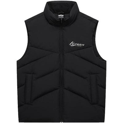 特步有暖气羽绒马甲背心男款秋冬新款保暖外套内搭户外三防羽绒服