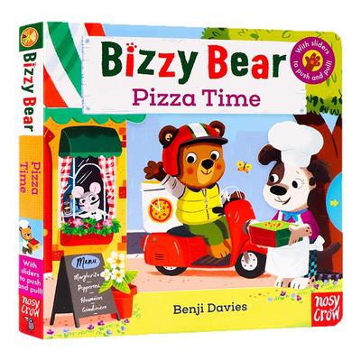 进口英文原版正版 新版 小熊很忙系列 Bizzy Bear Pizza Time低幼益智游戏机关操作玩具纸板书 亲子互动 可搭busy sing along系列