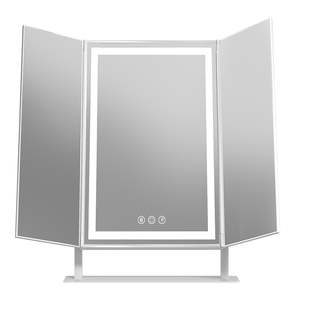 网红折叠化妆镜带灯台式家用led补光桌面梳妆台镜子充电便携镜子