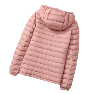 2025年新款轻薄羽绒服女短款连帽立领时尚薄款秋冬女士外套脱卸帽
