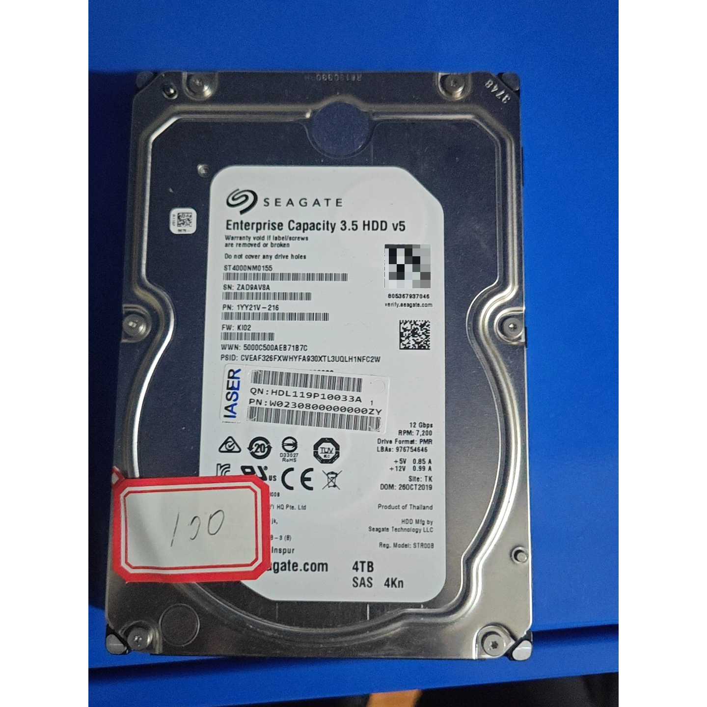 希捷4T SAS企业级硬盘，型号ST4000NM0155，3图片