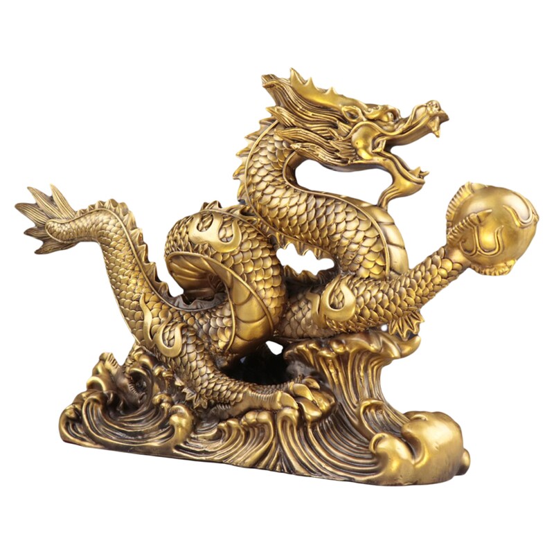 龙摆件吉祥物纯铜大号生肖铜龙五爪金龙招财聚财中国龙高档工艺品
