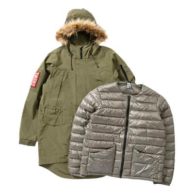 CHUMS洽洽鸟户外休闲羽绒服三合一可拆卸风衣男女款CH04-1176