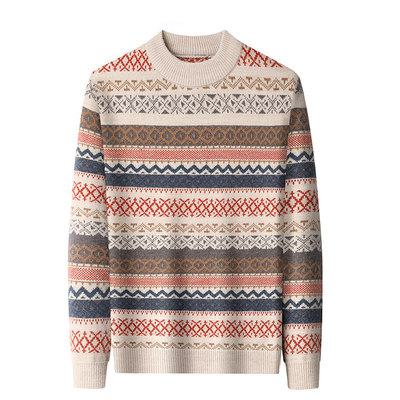 鄂尔多斯羊绒男士毛衣加厚羊毛衫