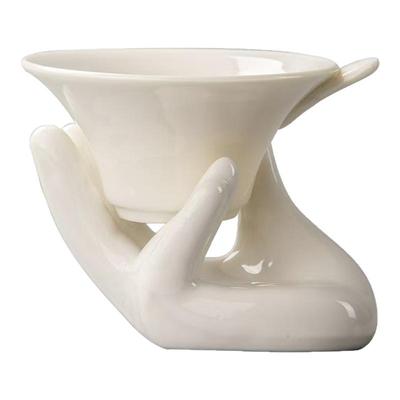 创意白瓷手托茶漏茶滤简约茶叶过滤网滤茶器超细不锈钢滤孔茶滤器