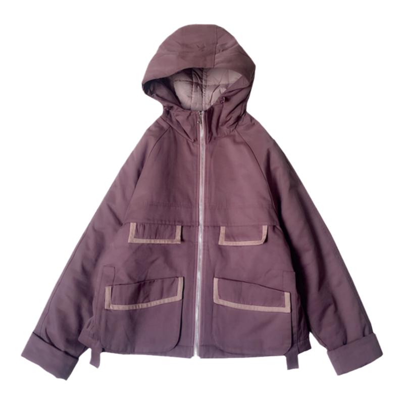 连帽拉链棉服甲乙丙丁休闲宽松