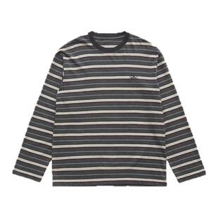 【现货】GROVE EDGE韩国八奶家拼色条纹T恤韩系女装圆领套头上衣