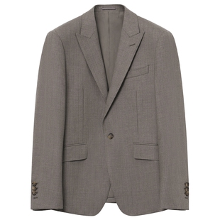 JDV男装春秋新品商场同款卡其色绵羊毛西装男士西服外套WMM4004