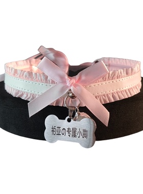 定制刻字铃铛项圈蝴蝶结专属项链
