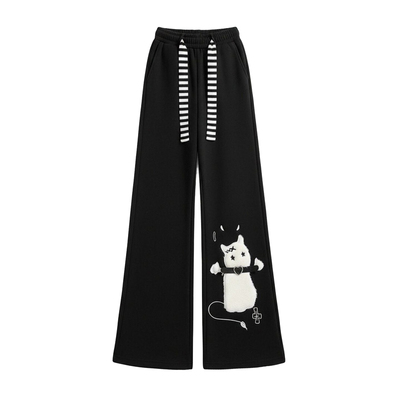 300斤特大码宽松设计感运动裤子