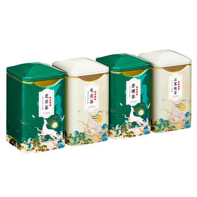 冠茗春四大绿茶龙井碧螺春毛尖云雾绿茶新茶浓香型茶叶礼盒装500g