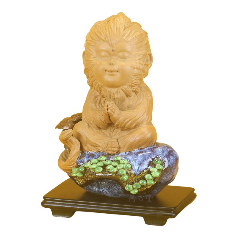 石湾公仔陶瓷猴子摆件招财旺宅