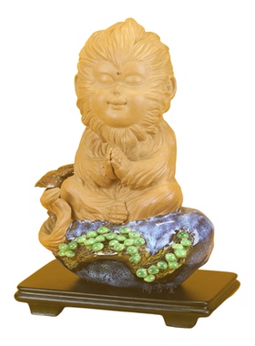 石湾公仔陶瓷猴子摆件招财旺宅