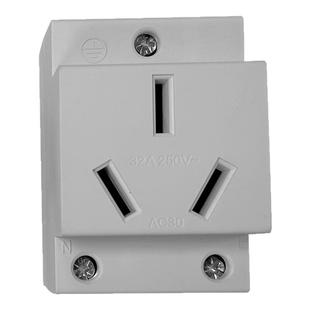 AC30模数化32A导轨道三孔3脚线配电箱大功率插头电动车充电桩插座