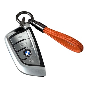 高档皮革汽车钥匙扣手工编织挂件链圈环防丢网红男女士新款高级感