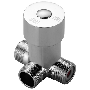 巴督全铜二进一出混水阀冷热水切换器小厨宝热水器三通调节阀龙头