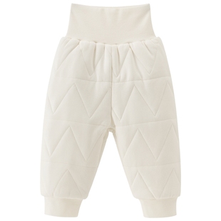 【暖护棉】宝宝高腰护肚裤子冬季保暖抗菌婴幼儿夹棉加厚长裤居家