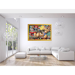 Gibsons英国进口拼图1000片睡在泰迪上的猫G6281减压益智玩具