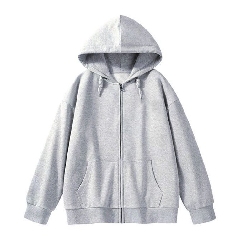 灰色韩系连帽卫衣女款春秋季
