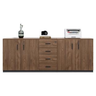 办公室文件柜储物柜落地木质矮柜带锁资料柜长条地柜隔断收纳柜子