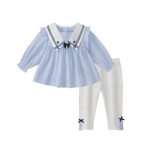 [7A抗菌]女童套装春季宝宝娃娃衫打底裤小童洋气春装儿童女两件套