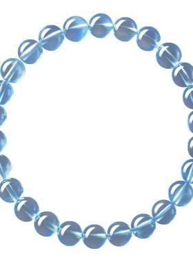 天然海蓝宝手串女款蓝色水晶手链