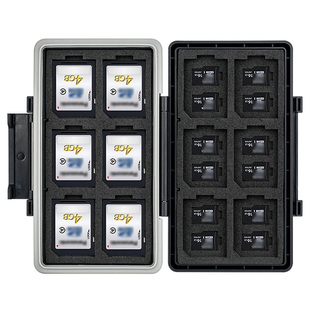 JJC 内存卡收纳盒CFe Type-A卡存储卡盒SD TF CF XQD内存卡盒M.2SSD固态硬盘带读卡器SWITCH NS游戏卡收纳盒