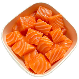 鲜拔头筹挪威三文鱼鱼立方冰鲜刺身级中段鱼块可生食顺丰现切现发