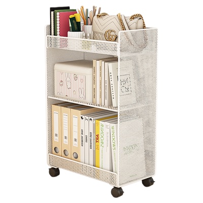 书架落地置物架可移动带轮小推车