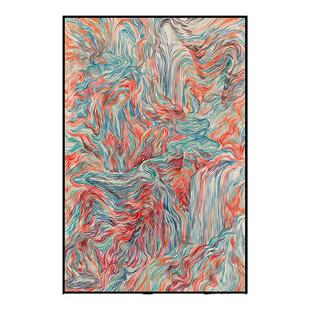 抽象艺术民宿客厅装饰画酒店房间竖版无框画侘寂风软装油画布挂画