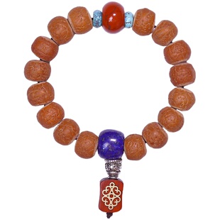 藏式凤眼菩提手串男女尼泊尔原籽菩提子文玩配饰珠紫檀佛珠手链