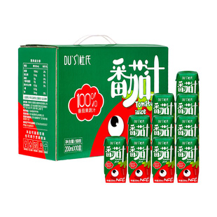 杜氏100%NFC番茄汁纯果蔬汁无添加蔗糖果汁200ml*10盒饮料蔬菜汁