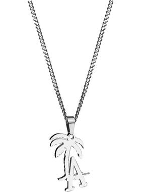 钛钢嘻哈潮流男士闪电字母项链