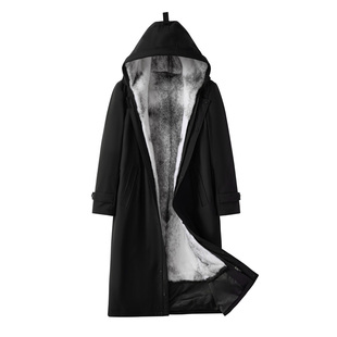 派克服男款棉袄加绒加厚内胆棉衣皮毛一体可拆卸貂皮大衣外套冬季