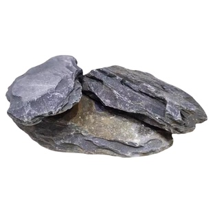 鱼缸造景石原生态溪流片岩石乌龟缸爬宠晒台晒背片石溪流缸主石