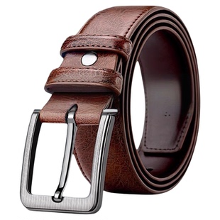 保罗正品老式牛皮带男士裤带真皮针扣复古商务休闲牛仔裤腰带耐磨