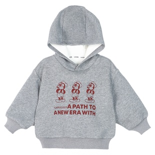 小O爸男婴童 宝宝红色夹棉外套2025新款套装连帽套装婴儿保暖棉服