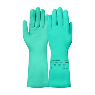 安思尔37-176耐酸碱洗涤剂工业手套防化耐油劳保丁腈橡胶防护手套