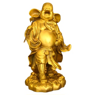黄铜猪八戒摆件招财生肖猪天蓬元帅神像家居客厅办公室工艺装饰品