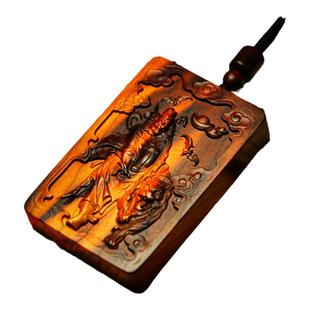 雷击木钟馗吊坠五雷图雷焦纹桃木牌惊雷枣木金光篆紫微讳居家挂件