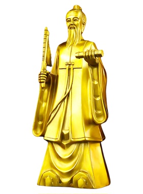 纯铜姜太公钓鱼客厅家居装饰摆件