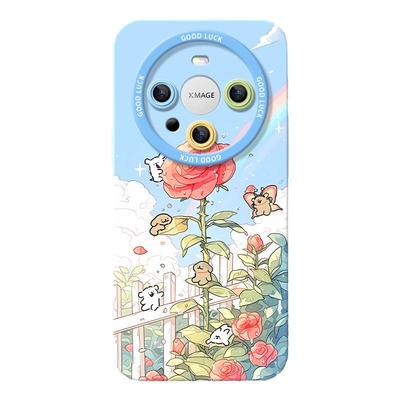 适用华为mate60手机壳x50荣耀200新款nova12玫瑰小狗p60情侣90pro畅享30硅胶x40防摔magic6软Pura70保护套p70