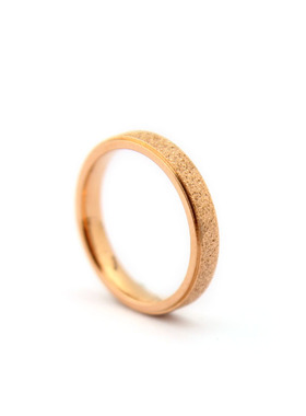 磨砂玫瑰金钛钢戒指女欧美单个
