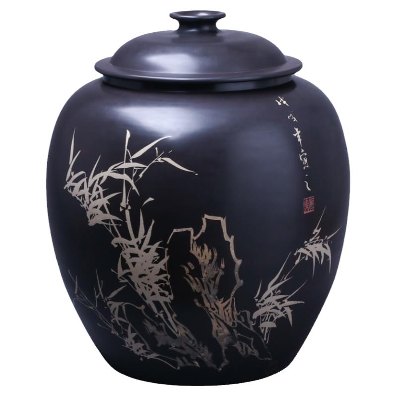 陶茶居紫陶残帖20升茶道抽水缸