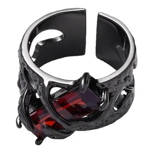 恋与深空秦彻周边红宝石戒指高级银指环开口可调节送闺蜜生日礼物