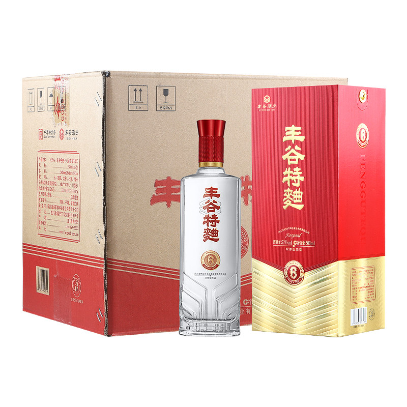 丰谷特曲6  固态法白酒 52度浓香型白酒 整箱500ml*6瓶