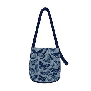 尼睿原创蝴蝶百搭飘带水桶包单肩斜跨拉链手提小众通勤出行包Z044