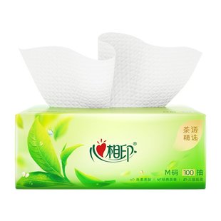 心相印抽纸茶语纸巾M码100抽18包大包加厚家用整箱实惠餐巾面巾纸