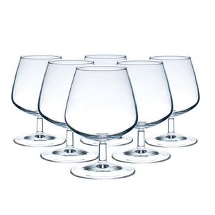 高脚白酒杯仙桃杯2两杯家用玻璃小号白兰地杯红酒洋酒杯子6只套装