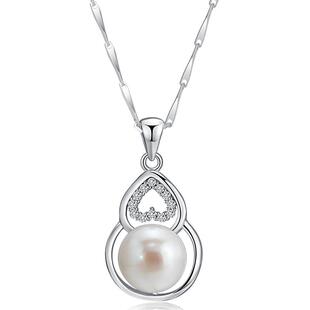 妈妈款珍珠项链女999纯银2025新款葫芦吊坠锁骨链送妈妈实用礼物